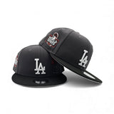 Dark Gray Los Angeles Dodgers Palm Tree Black Visor Gray Bottom 2024 World Series Champions Side Patch New Era 9Fifty Snapback