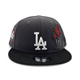 Dark Gray Los Angeles Dodgers Palm Tree Black Visor Gray Bottom 2024 World Series Champions Side Patch New Era 9Fifty Snapback