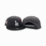 Dark Gray Los Angeles Dodgers Palm Tree Black Visor Gray Bottom 2024 World Series Champions Side Patch New Era 9Fifty Snapback