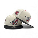 Off White Los Angeles Angels Black Visor Gray Bottom _____ Side Patch 9Fifty New Era Snapback