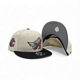 Off White Los Angeles Angels Black Visor Gray Bottom _____ Side Patch 9Fifty New Era Snapback
