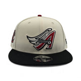 Off White Los Angeles Angels Black Visor Gray Bottom _____ Side Patch 9Fifty New Era Snapback