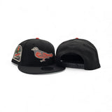 Black Baltimore Orioles Bird Logo Gray Bottom 30th Anniversary Side Patch New Era 9Fifty Snapback