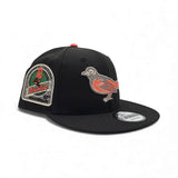 Black Baltimore Orioles Bird Logo Gray Bottom 30th Anniversary Side Patch New Era 9Fifty Snapback