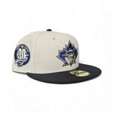 Off White Toronto Blue Jays Dark Gray Visor Green Bottom 30th Anniversary Side Patch New Era 59Fifty Fitted