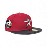Red Houston Astros Dark Gray Visor Gray Bottom 35 Great Years Side Patch New Era 59Fifty Fitted
