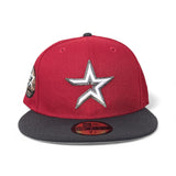 Red Houston Astros Dark Gray Visor Gray Bottom 35 Great Years Side Patch New Era 59Fifty Fitted