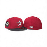 Red Houston Astros Dark Gray Visor Gray Bottom 35 Great Years Side Patch New Era 59Fifty Fitted