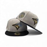 Stone Toronto Blue Jays Black Visor Icy Blue Bottom 30th Anniversary Side Patch New Era 59Fifty Fitted