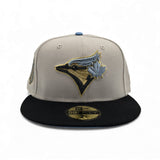 Stone Toronto Blue Jays Black Visor Icy Blue Bottom 30th Anniversary Side Patch New Era 59Fifty Fitted