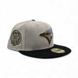 Stone Toronto Blue Jays Black Visor Icy Blue Bottom 30th Anniversary Side Patch New Era 59Fifty Fitted