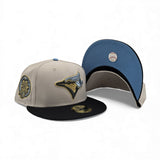 Stone Toronto Blue Jays Black Visor Icy Blue Bottom 30th Anniversary Side Patch New Era 59Fifty Fitted