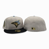 Stone Toronto Blue Jays Black Visor Icy Blue Bottom 30th Anniversary Side Patch New Era 59Fifty Fitted