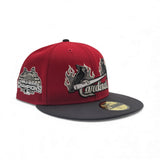 Red St. Louis Cardinals Flame Logo Dark Gray Visor Gray Bottom 2006 World Series Champions Side Patch New Era 59Fifty Fitted