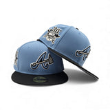 Sky Blue Atlanta Braves Black Visor Gray Bottom 30th Season Side Patch New Era 59Fifty Fitted