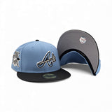 Sky Blue Atlanta Braves Black Visor Gray Bottom 30th Season Side Patch New Era 59Fifty Fitted