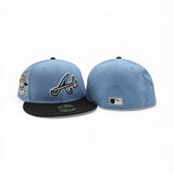 Sky Blue Atlanta Braves Black Visor Gray Bottom 30th Season Side Patch New Era 59Fifty Fitted