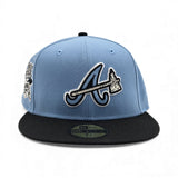 Sky Blue Atlanta Braves Black Visor Gray Bottom 30th Season Side Patch New Era 59Fifty Fitted