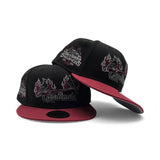 Black St. Louis Cardinals Flame Logo Brick Red Visor Gray Bottom 2006 World Series Champions Side Patch New Era 59Fifty Fitted