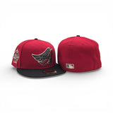 Red Los Angeles Angels Black Visor Gray Bottom 40th Anniversary Side Patch New Era 59Fifty Fitted