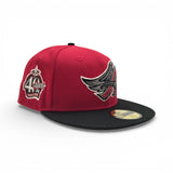 Red Los Angeles Angels Black Visor Gray Bottom 40th Anniversary Side Patch New Era 59Fifty Fitted