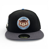 Black Chicago Cubs Dark Gray Visor Icy Blue Bottom 1990 All Star Game Side Patch New Era 59Fifty Fitted