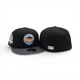 Black Chicago Cubs Dark Gray Visor Icy Blue Bottom 1990 All Star Game Side Patch New Era 59Fifty Fitted