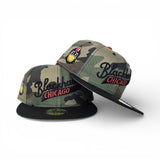 Woodland Camo Chicago Blackhawks Black Visor Gray Bottom Mascot Side Patch New Era 59Fifty Fitted