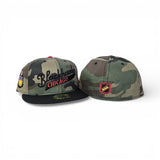 Woodland Camo Chicago Blackhawks Black Visor Gray Bottom Mascot Side Patch New Era 59Fifty Fitted