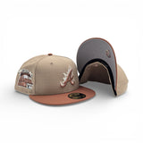 Camel Atlanta Braves Toasted Peanut Visor Gray Bottom 2000 All Star Game Side Patch New Era 59Fifty Fitted
