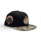 Black New York Mets Spring Training Logo Realtree Visor Green Bottom 50th Anniversary Side Patch New Era 59Fifty Fitted