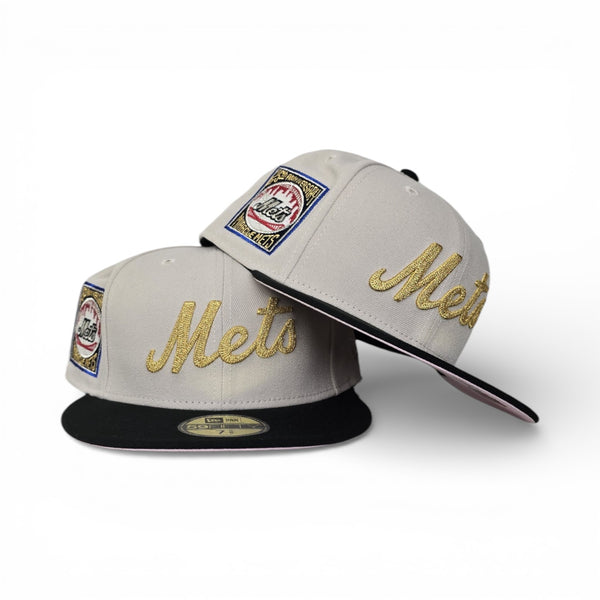 Stone New York Mets Gold Chain Stich Logo Black Visor Pink Bottom 25th ...