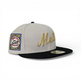 Stone New York Mets Black Visor Pink Bottom 25th Anniversary Side Patch New Era 59Fifty Fitted
