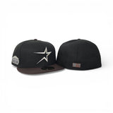 Black Houston Astros Brown Visor Gray Bottom Astrodome Side Patch New Era 59Fifty Fitted