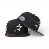 Black Houston Astros Brown Visor Gray Bottom Astrodome Side Patch New Era 59Fifty Fitted