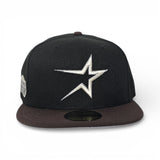 Black Houston Astros Brown Visor Gray Bottom Astrodome Side Patch New Era 59Fifty Fitted