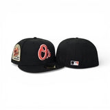 Black Baltimore Orioles Gray Bottom 30th Anniversary Mascot Side Patch New Era 59Fifty Fitted