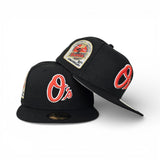 Black Baltimore Orioles Gray Bottom 30th Anniversary Mascot Side Patch New Era 59Fifty Fitted