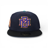Navy Blue Milwaukee Brewers Black Visor Icy Blue Bottom 1953-1999 County Stadium Side Patch New Era 59Fifty Fitted