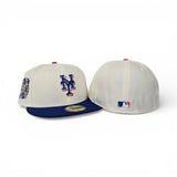 Off White New York Mets Royal Blue Visor Gray Bottom 2000 Subway Series Side Patch New Era 59Fifty Fitted
