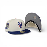 Off White New York Mets Royal Blue Visor Gray Bottom 2000 Subway Series Side Patch New Era 59Fifty Fitted