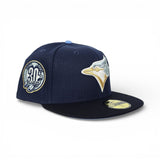 Oceanside Blue Toronto Blue Jays Navy Blue Visor Icy Blue Bottom 30th Anniversary Side Patch New Era 59Fifty Fitted