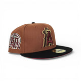 Rust Orange Los Angel Angels Black Visor Red Bottom 50th Anniversary Side Patch New Era 59fifty Fitted