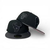 Black Houston Texans Dark Gray Visor Pink Bottom H-Town Skeleton Rock Hand Patch New Era 59Fifty Fitted