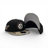 Black Winnipeg Jets Real Tree Visor Gray Bottom Mascot Logo Side Patch New Era 59Fifty Fitted