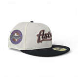 Off White Houston Astros Dark Gray Visor Gray Bottom Celebrating 45 Years Side Patch New Era 59Fifty Fitted