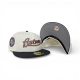 Off White Houston Astros Dark Gray Visor Gray Bottom Celebrating 45 Years Side Patch New Era 59Fifty Fitted