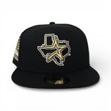 Black Houston Astros Gray Bottom 2000 Inaugural Season Side Patch New Era 59Fifty Fitted