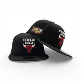 Black Chicago Bulls Gray Bottom 1996 NBA Finals Side Patch New Era 59Fifty Fitted