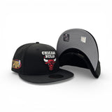Black Chicago Bulls Gray Bottom 1996 NBA Finals Side Patch New Era 59Fifty Fitted